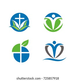 Church or religious logo design template vector