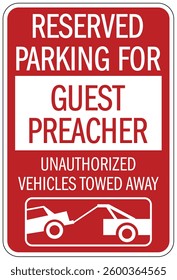 Church reserved parking only sign