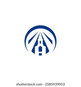 church rise icon logo design illustration