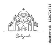 Church of Saint Sava, Belgrade continuous line vector illustration