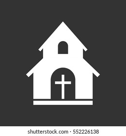 Church sanctuary vector illustration icon. Simple flat pictogram for business, marketing, mobile app, internet on black background.