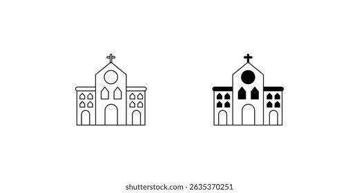 church set icon with white background vector stock illustration