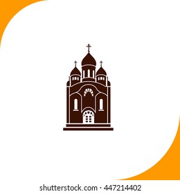 Church sign. Brown icon on white background
