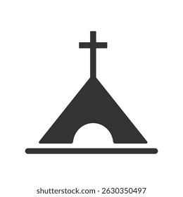 Símbolo de símbolo de Igreja ícone isolado vetor estilo plano ilustração no fundo branco.