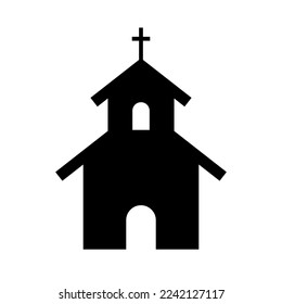 Church silhouette icon. Christian building. Vector.