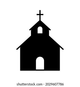 Church silhouette icon. Clipart image isolated on white background