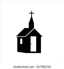 church silhouette icon vector template

