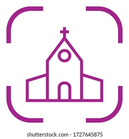 Church simple icon. Flat desing