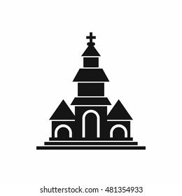 Church in simple style isolated on white background vector illustration