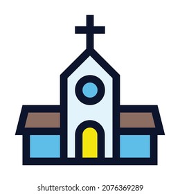 Iglesia. Icono de color del vector simple.