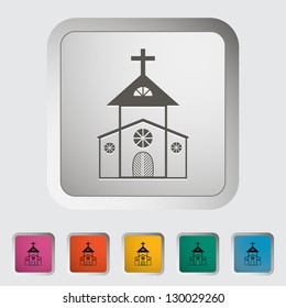 Church single icon. Vector illustration.
