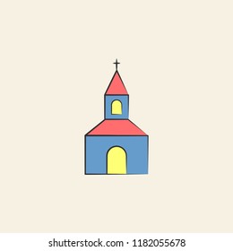 church sketch illustration. Element of colored wedding icon for mobile concept and web apps. Sketch style church icon can be used for web and mobile