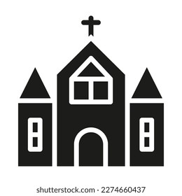 Church solid icon. Church building icon. Vector Illustration.