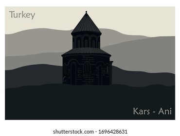 Church of St Gregory of the Abughamrents ancient town Ani in Kars, Turkey.  