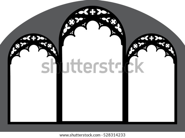 教会のステンドグラスのゴシック窓 ベクターイラスト グラフィックエレメントデザイン のベクター画像素材 ロイヤリティフリー