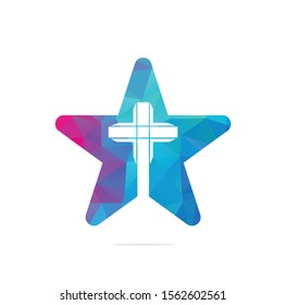  church star shape vector logo design template. Church and Christian organization logo.	