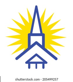 Church Steeple Sunburst Icon