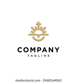 Church Sun logo icon vector template.eps