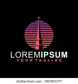 Church symbol logo design template