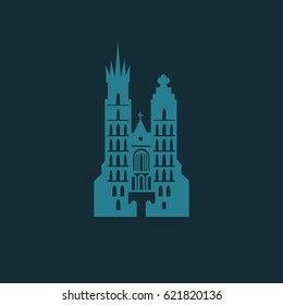 Church symbol, vector , Mariacki Church, Cracow, Kraków, Poland
