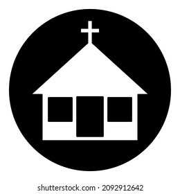 Church Temple Monastery Flat Icon Isolated On White Background