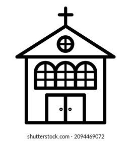 Church Temple Monastery Flat Icon Isolated On White Background