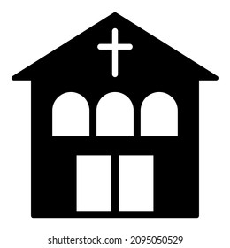 Church Temple Monastery Flat Icon Isolated On White Background