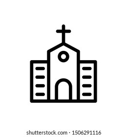 church thin line vector icon