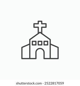 Church thin liner icon isolated