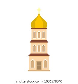 Church tower icon. Flat illustration of church tower vector icon for web