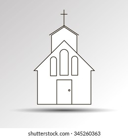 church vector christian religion icon building catholic illustration cross symbol