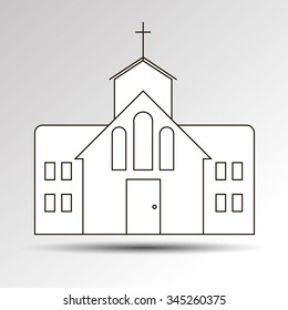 church vector christian religion icon building catholic illustration cross symbol