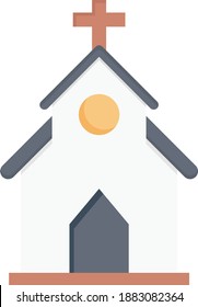 church vector colour flat icon