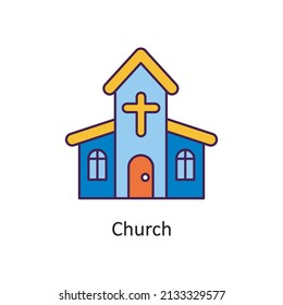 Church Vector Filled Outline Icon Design illustration. St Patrick's Day Symbol on White background EPS 10 File