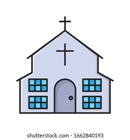 church vector flat color icon 