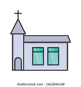 church vector flat color icon 