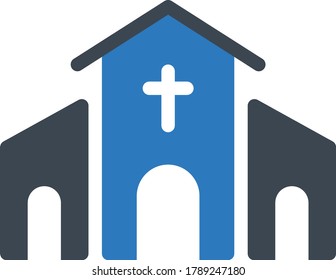church vector glyph color icon 