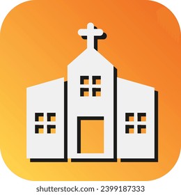 Church Vector Glyph Gradient Background Icon For Personal And Commercial Use.
