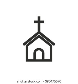Church   vector icon. Black  illustration isolated on white  background for graphic and web design.