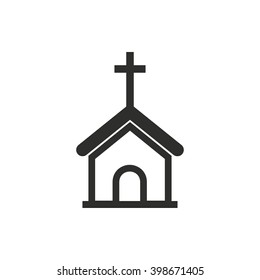 Church   vector icon. Black  illustration isolated on white  background for graphic and web design.