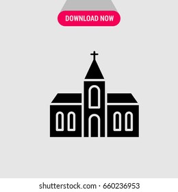 Church vector icon, Church building symbol.Simple, modern flat vector illustration for mobile app, website or desktop app 