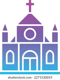 Icono vectorial de la iglesia. Se puede usar para imprimir, móviles y aplicaciones web.