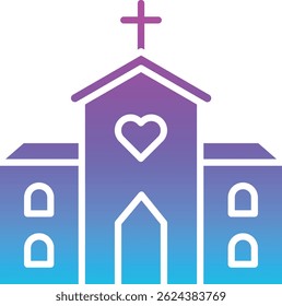 Kirchen-Vektorsymbol. Kann für Druck-, Mobil- und Web-Anwendungen verwendet werden.