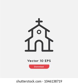 Church vector icon. Christian symbol. Best modern flat pictogram illustration for web and mobile apps design.