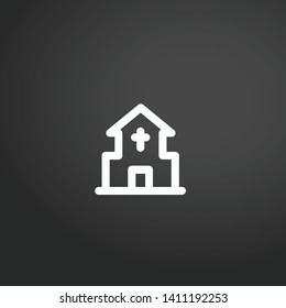 Church vector icon. Church concept stroke symbol design. Thin graphic elements vector illustration, outline pattern for your web site design, logo, UI. EPS 10.