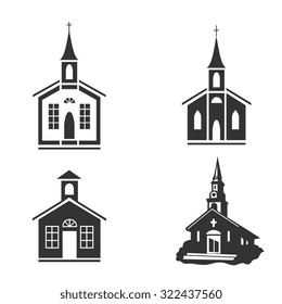 Church vector icon. Flat design style