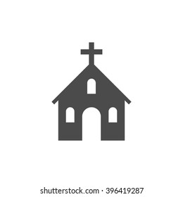 Church. Vector icon grey
