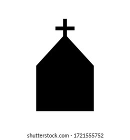 Church vector icon, house and cross, minimalist vector illustration symbol
