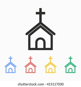 Church  vector icon. Illustration isolated on white  background for graphic and web design.