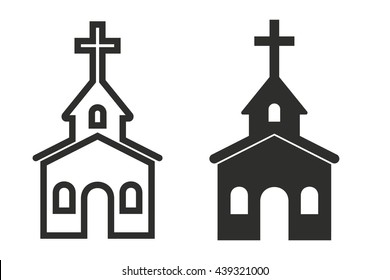 Church vector icon. Illustration isolated on white background for graphic and web design.